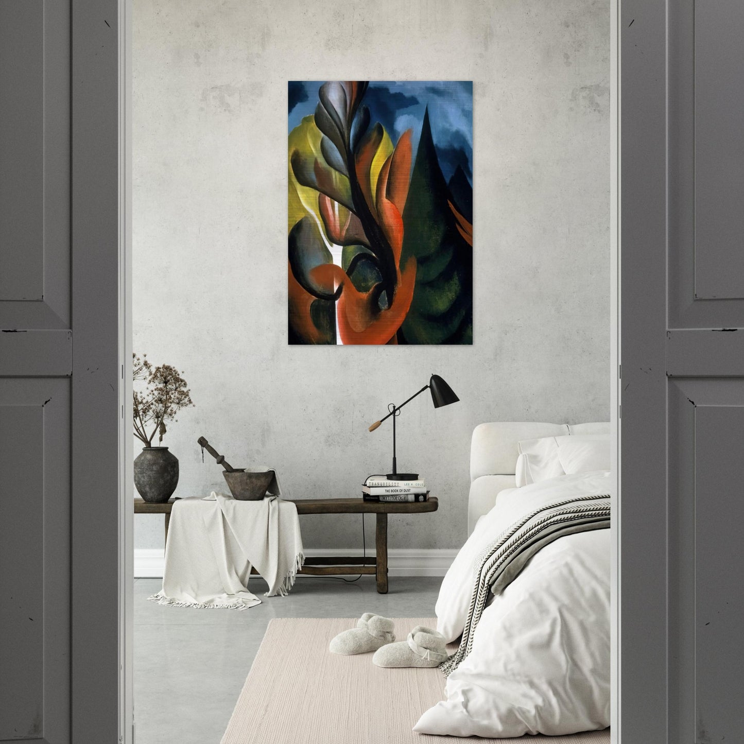 Maple and Cedar, Lake George - Georgia O'Keeffe Brushed Aluminum Print - 70x100 cm / 28x40 inches | Georgia O'Keeffe Aluminum Print | Georgia O'Keeffe Prints