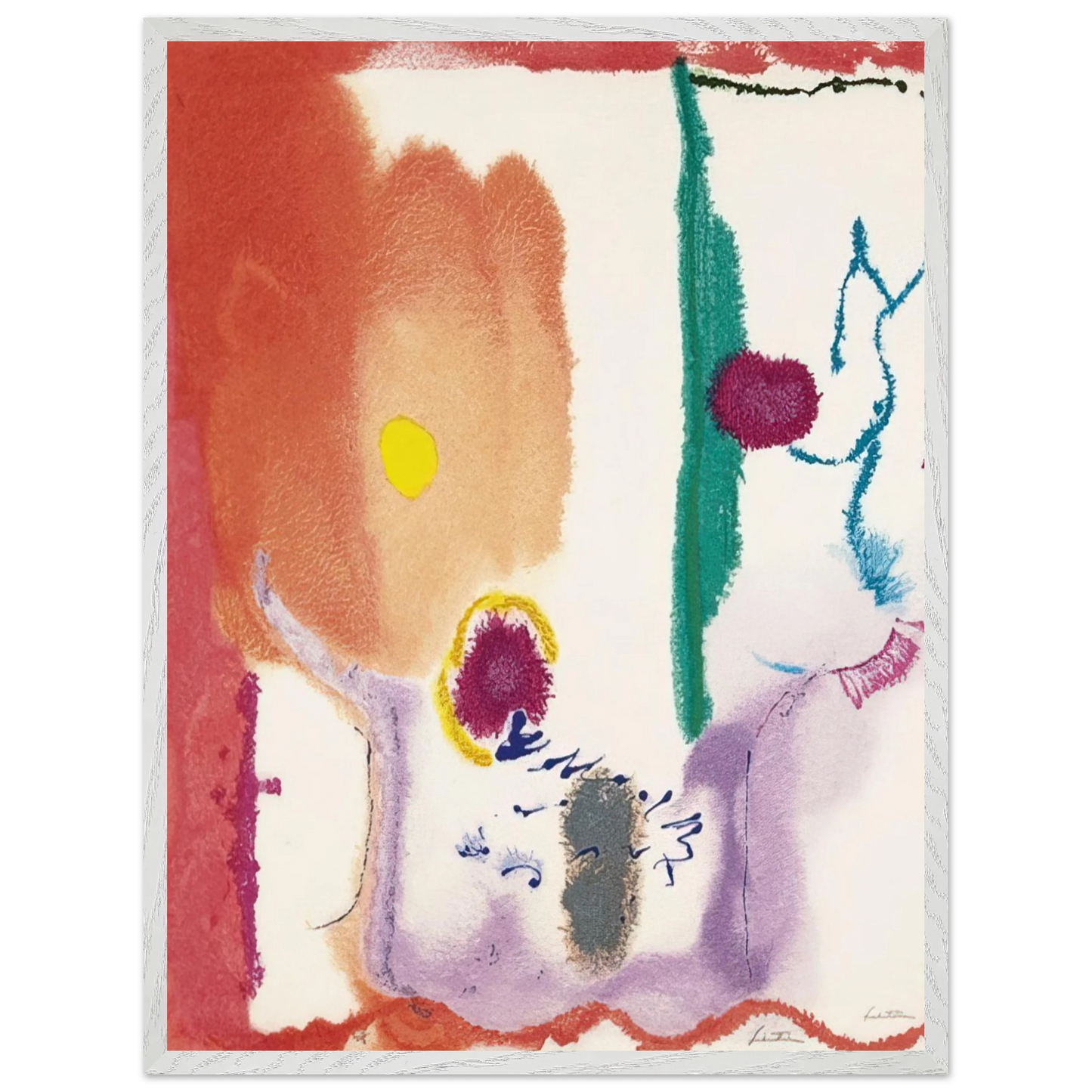 Helen Frankenthaler - Beginnings - 2002 Wall art - A3 (29.7 x 42  cm) - Premium Wooden Framed Poster With Fine Art Paper - Wood frame