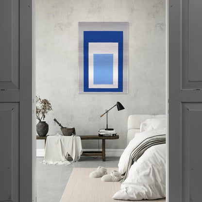 HOMAGE TO THE SQUARE BLUE WHITE GREY 1951 - Josef Albers Brushed Aluminum Print - 70x100 cm / 28x40 inches | Josef Albers Aluminum Print | Josef Albers Prints