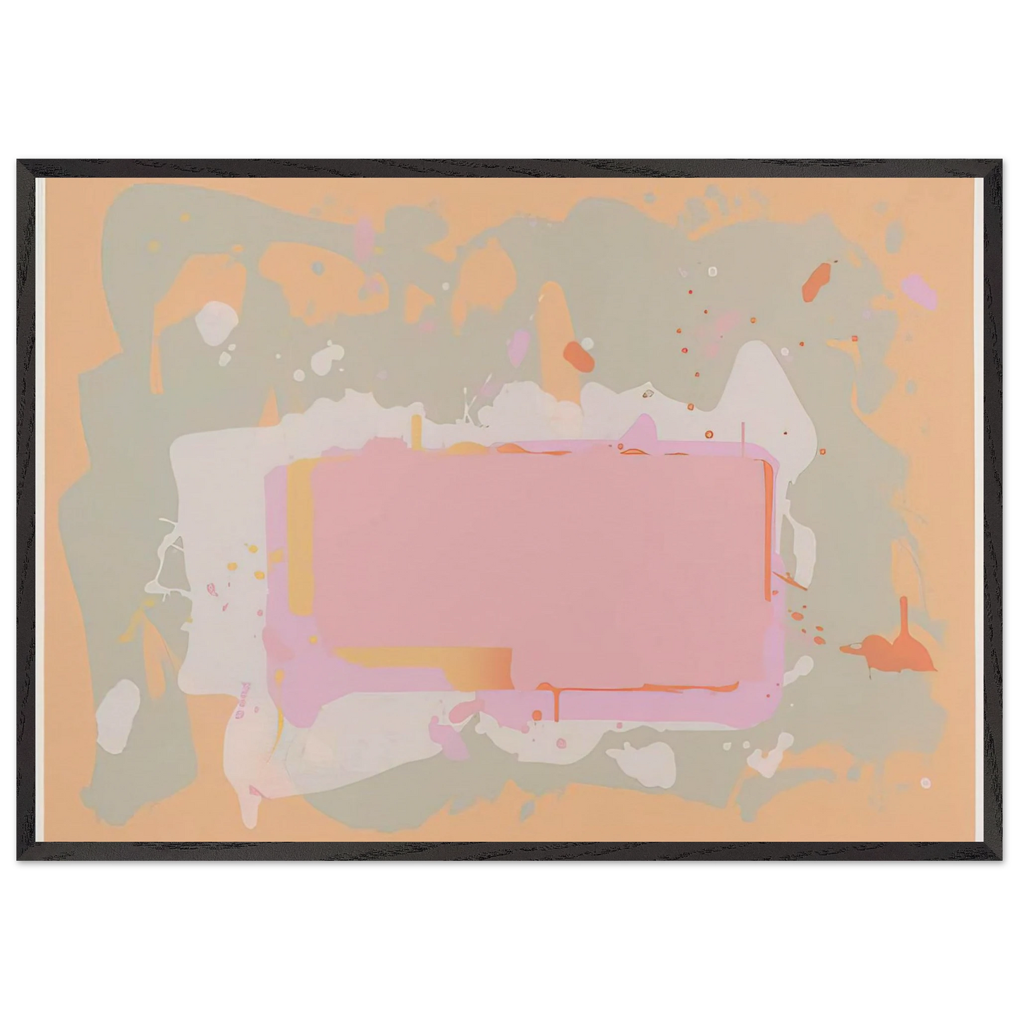 Yellow and Pink - 1971 - John Hoyland 70x100 cm / 28x40 inches Framed Art Print – Black Wooden Frame