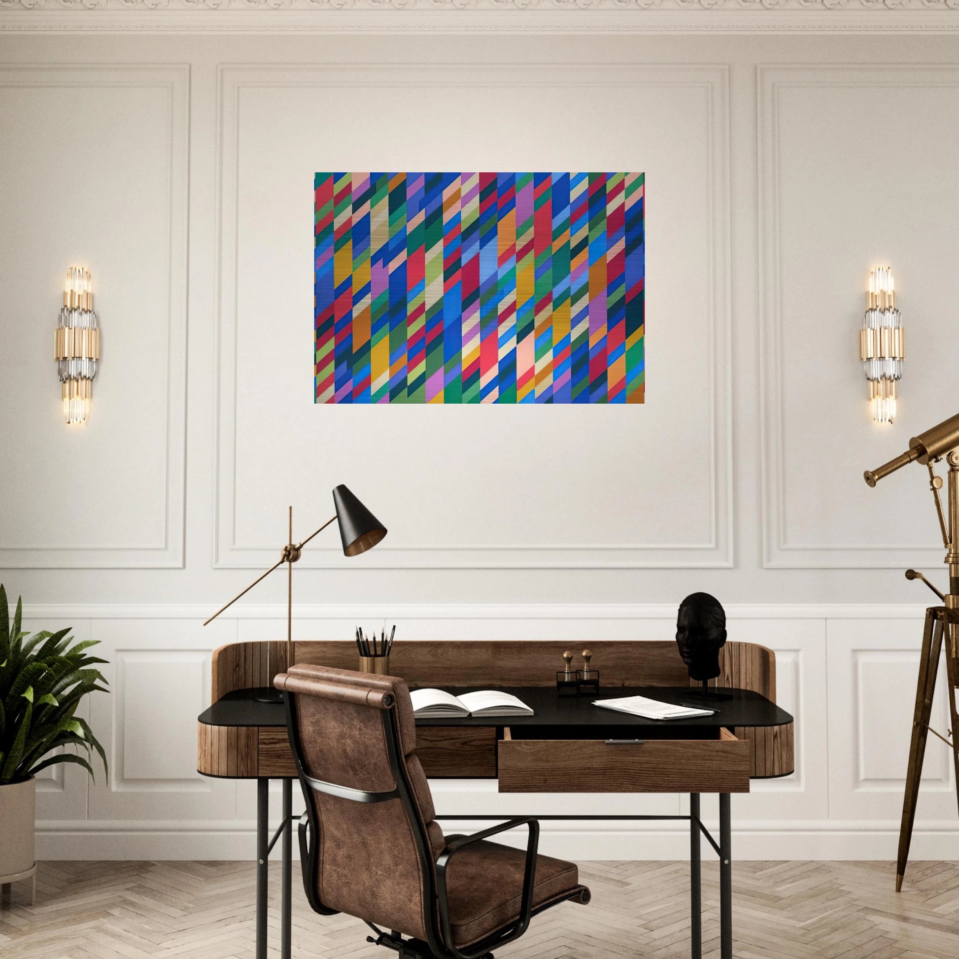 NATARAJA 1993 - Bridget Riley Brushed Aluminum Print - 70x100 cm / 28x40 inches | Bridget Riley Aluminum Print | Bridget Riley Prints