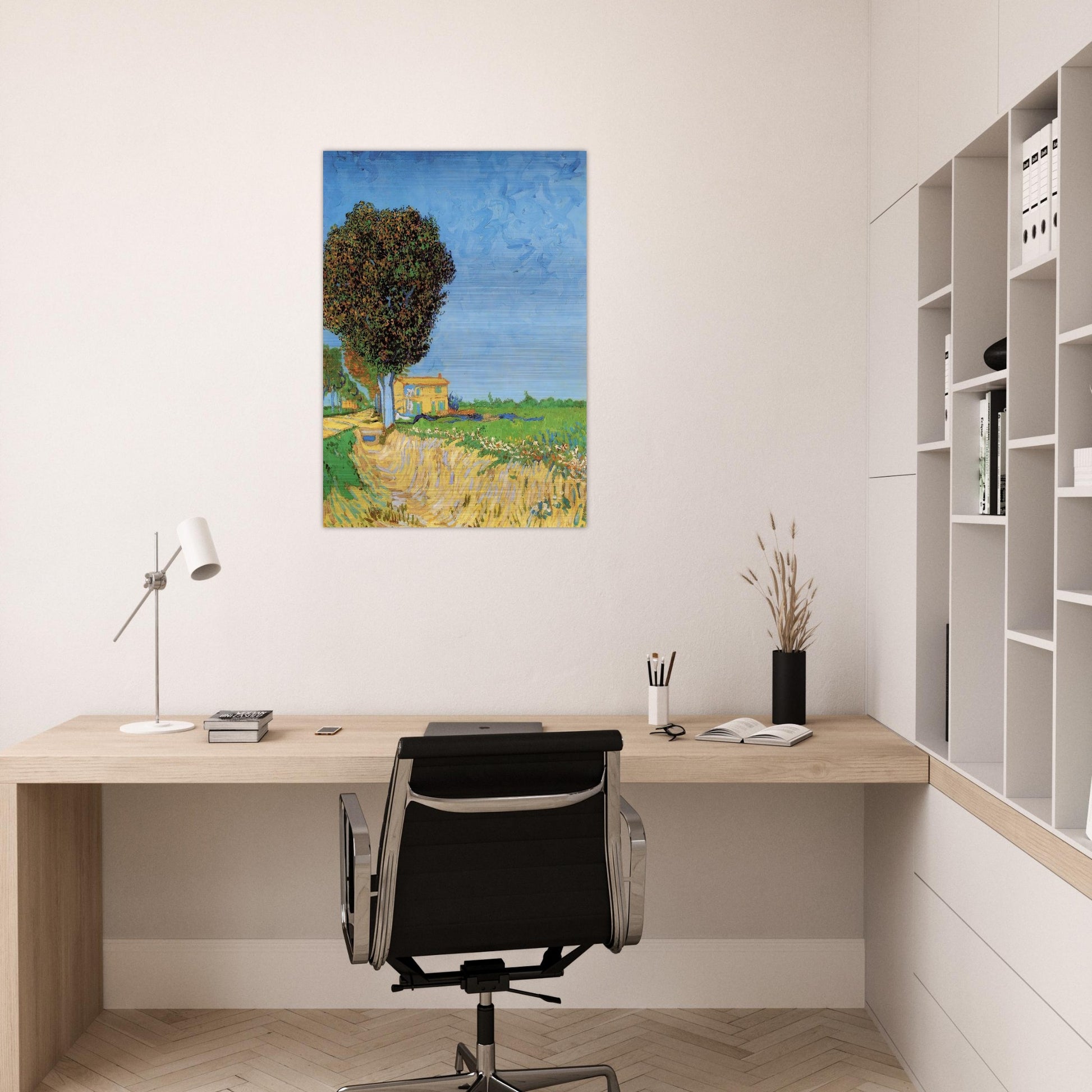 A Lane near Arles - Vincent van Gogh Brushed Aluminum Print - 70x100 cm / 28x40 inches | Vincent van Gogh Aluminum Print | Vincent van Gogh Prints