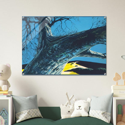 Distant Meadow - Eyvind Earle Acrylic Print - 70x100 cm / 28x40″ inches