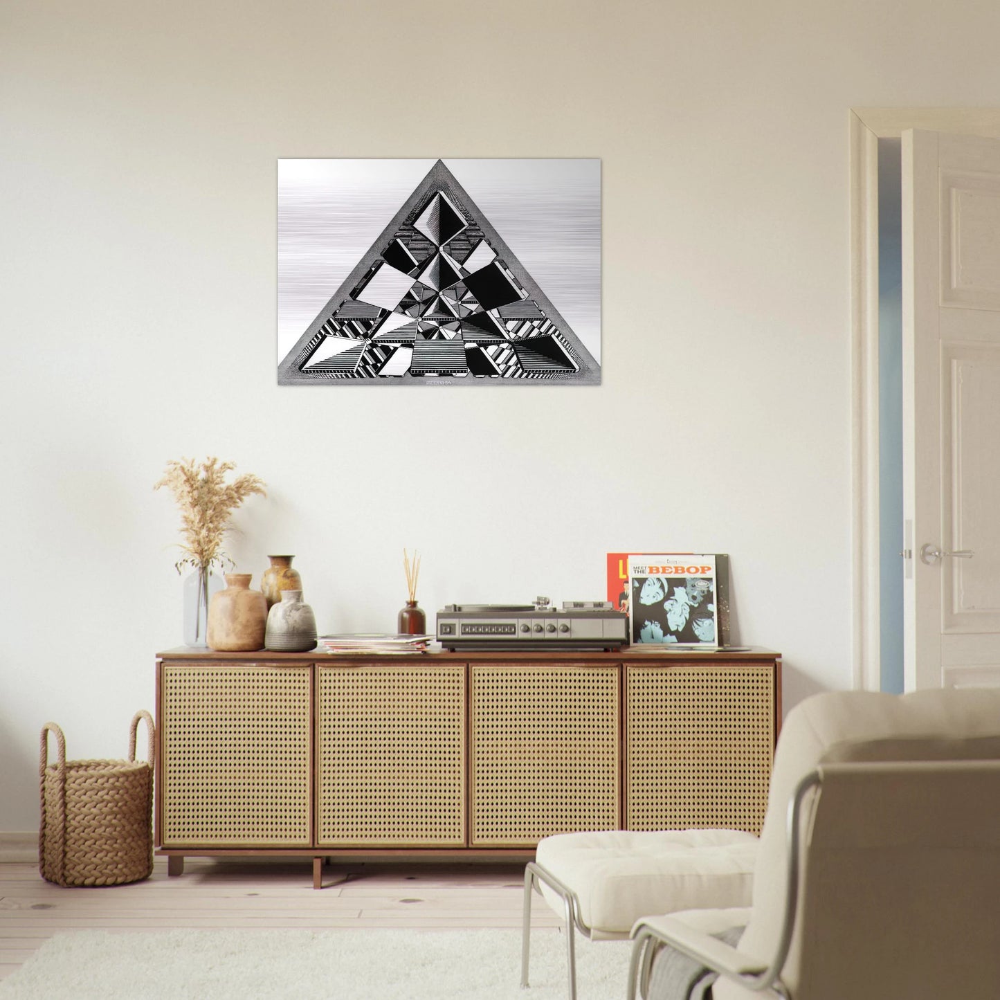 THREE INTERSECTING PLANES - MC Escher Brushed Aluminum Print - 70x100 cm / 28x40 inches | MC Escher Aluminum Print | MC Escher Prints | Maurits Cornelis Escher Prints