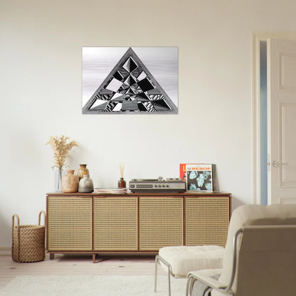 THREE INTERSECTING PLANES - MC Escher Brushed Aluminum Print - 70x100 cm / 28x40 inches | MC Escher Aluminum Print | MC Escher Prints | Maurits Cornelis Escher Prints