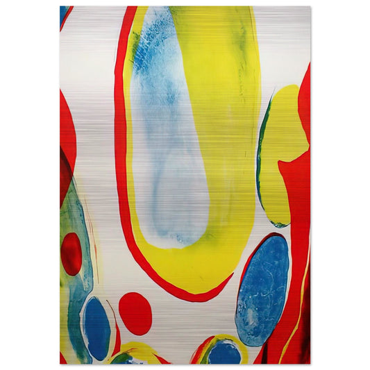 Red, Yellow and Blue - Alice Baber Brushed Aluminum Print - 70x100 cm / 28x40 inches | Alice Baber Aluminum Print | Alice Baber Prints