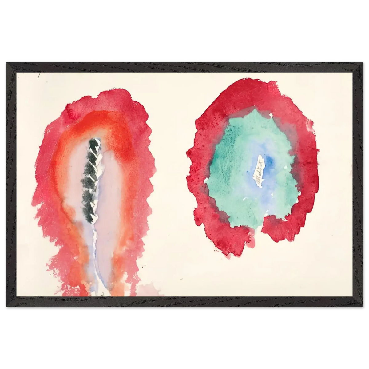 Hilma af Klint - WHEAT AND WORMWOOD 1922 Wall art - 30x40 cm / 12x16 Inches - Premium Wooden Framed Poster With Fine Art Paper - Wood frame