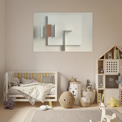 Abstract in White, Black and Ochre - 1962 - Victor Pasmore Art Prints - 100x150 cm / 40x60″ inches | Victor Pasmore Poster | Victor Pasmore Prints