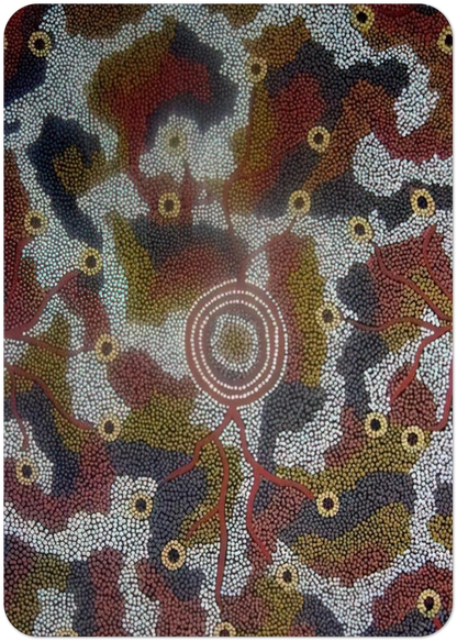 Marla Dreaming - 1987 By Clifford Possum Tjapaltjarri Pack of 10 Post Cards | Clifford Possum Tjapaltjarri Post Cards | A6 (10.5 x 14.8 cm) - 4.1 x 5.8 inches