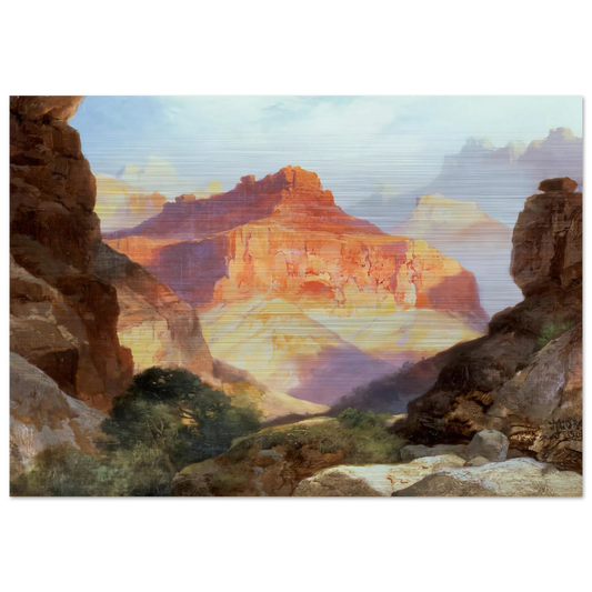 Under the Red Wall - Thomas Moran Brushed Aluminum Print - 70x100 cm / 28x40 inches | Thomas Moran Aluminum Print | Thomas Moran Prints