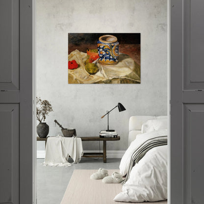 Still life with Italian earthenware jar - Paul Cézanne Brushed Aluminum Print - 70x100 cm / 28x40 inches | Paul Cézanne Aluminum Print | Paul Cézanne Prints