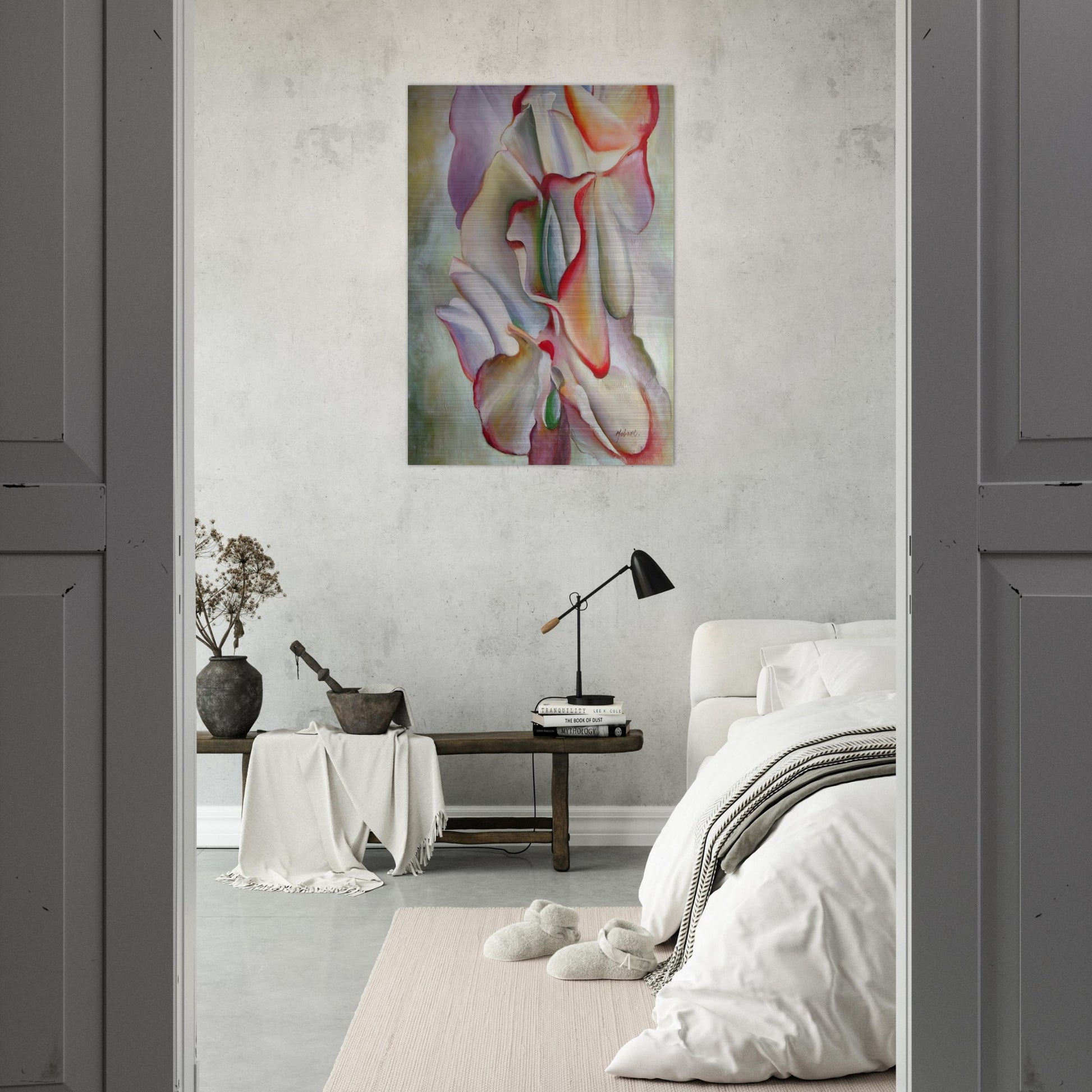 Pink Sweet Peas - Georgia O'Keeffe Brushed Aluminum Print - 70x100 cm / 28x40 inches | Georgia O'Keeffe Aluminum Print | Georgia O'Keeffe Prints
