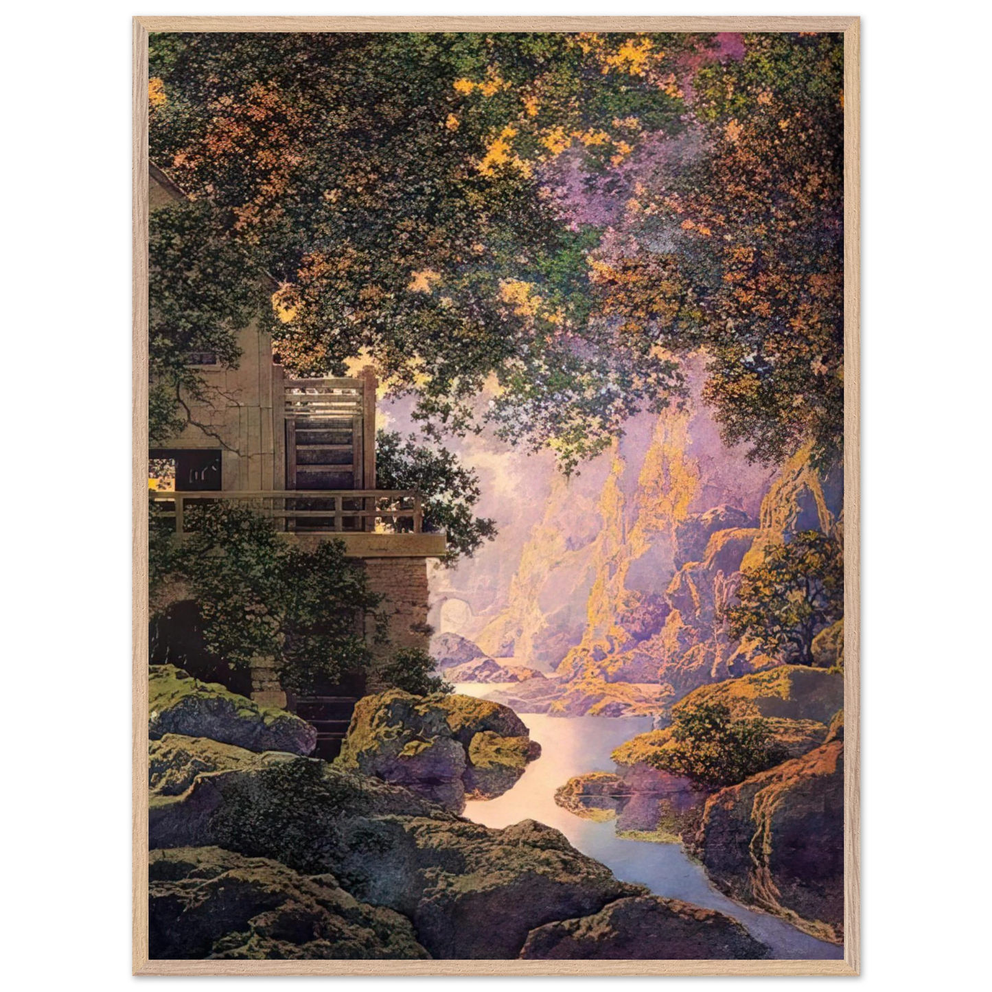 Maxfield Parrish - The Old Glen Mill Large Wall Art - 30x40 cm / 12x16 inches - Fine Art Poster-canvas - -