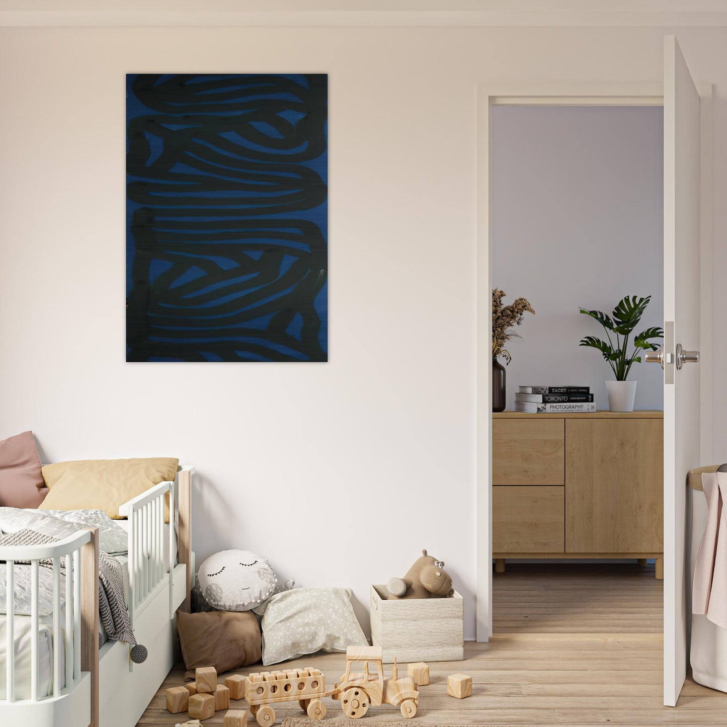 Blue Vertical - Sol LeWitt Brushed Aluminum Print - 70x100 cm / 28x40 inches | Sol LeWitt Aluminum Print | Sol LeWitt Prints