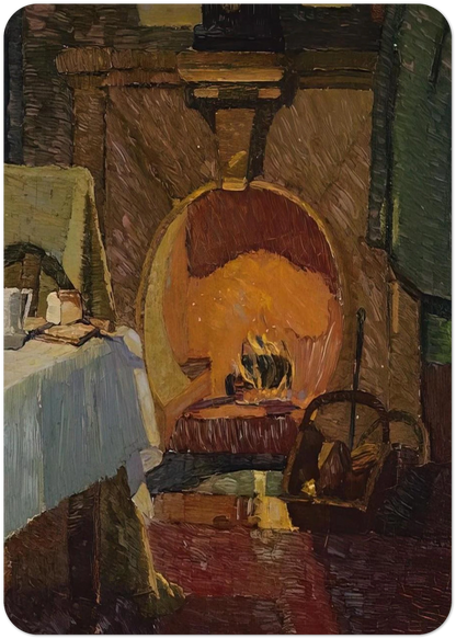 Firelight - 1919 By Grace Cossington Smith Pack of 10 Post Cards | Grace Cossington Smith Post Cards | A6 (10.5 x 14.8 cm) - 4.1 x 5.8 inches