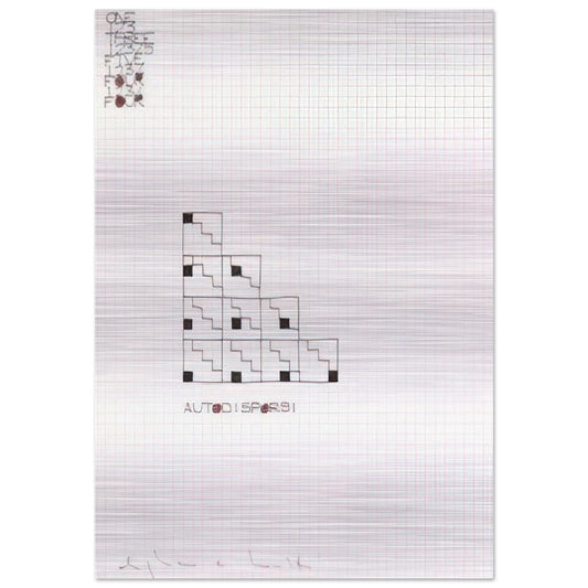 AUTODISPORSI 1975 - Alighiero Boetti Brushed Aluminum Print - 70x100 cm / 28x40 inches | Alighiero Boetti Aluminum Print | Alighiero Boetti Prints