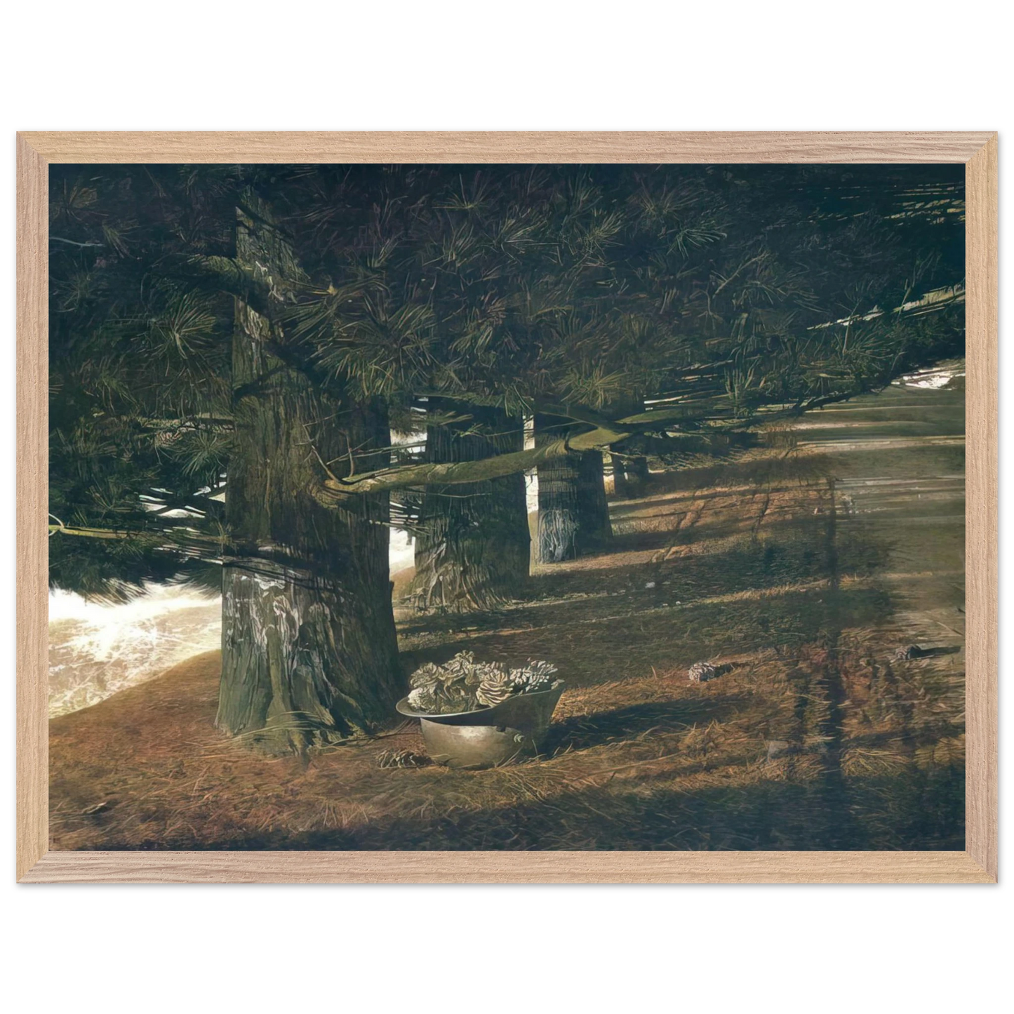 Andrew Wyeth - PINE BARON Wall Art - 21x29.7 cm / 8x12" - Premium Wooden Framed Poster With Fine Art Paper-canvas - Wood frame