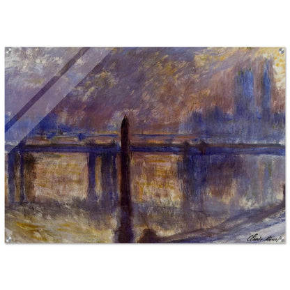 Charing Cross Bridge, Cleopatra's Needle - claude monet Acrylic Print - 70x100 cm / 28x40″ inches