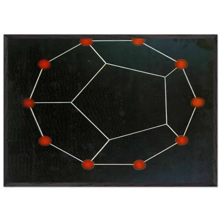 PENTAGONAL SARDANA 1 - Salvador Dali 70x100 cm / 28x40 inches Framed Art Print – Black Wooden Frame