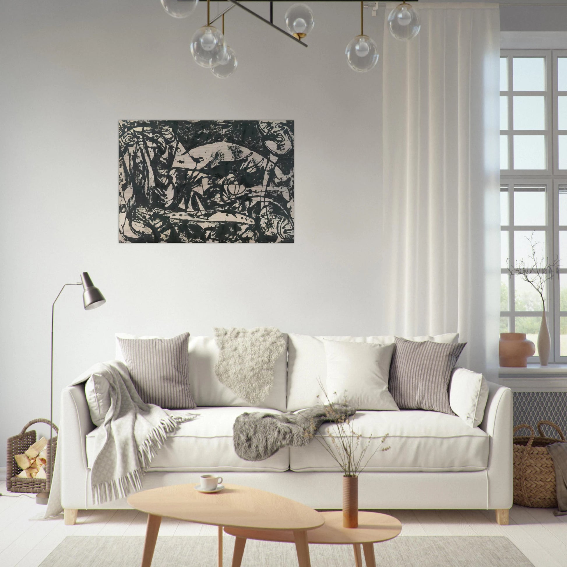 NUMBER 14 - Jackson Pollock Brushed Aluminum Print - 70x100 cm / 28x40 inches | Jackson Pollock Aluminum Print | Jackson Pollock Prints