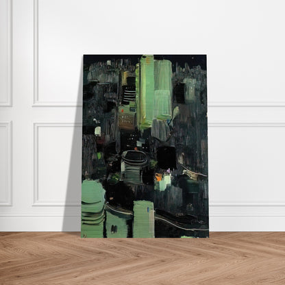 Toyko at Night - 1990 - Wu Guanzhong Brushed Aluminum Print - 70x100 cm / 28x40 inches | Wu Guanzhong Aluminum Print | Wu Guanzhong Prints
