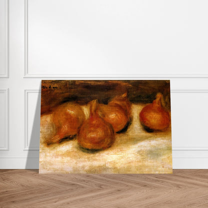 Still Life with Onions - Pierre-Auguste Renoir Brushed Aluminum Print - 70x100 cm / 28x40 inches | Pierre-Auguste Renoir Aluminum Print | Pierre-Auguste Renoir Prints