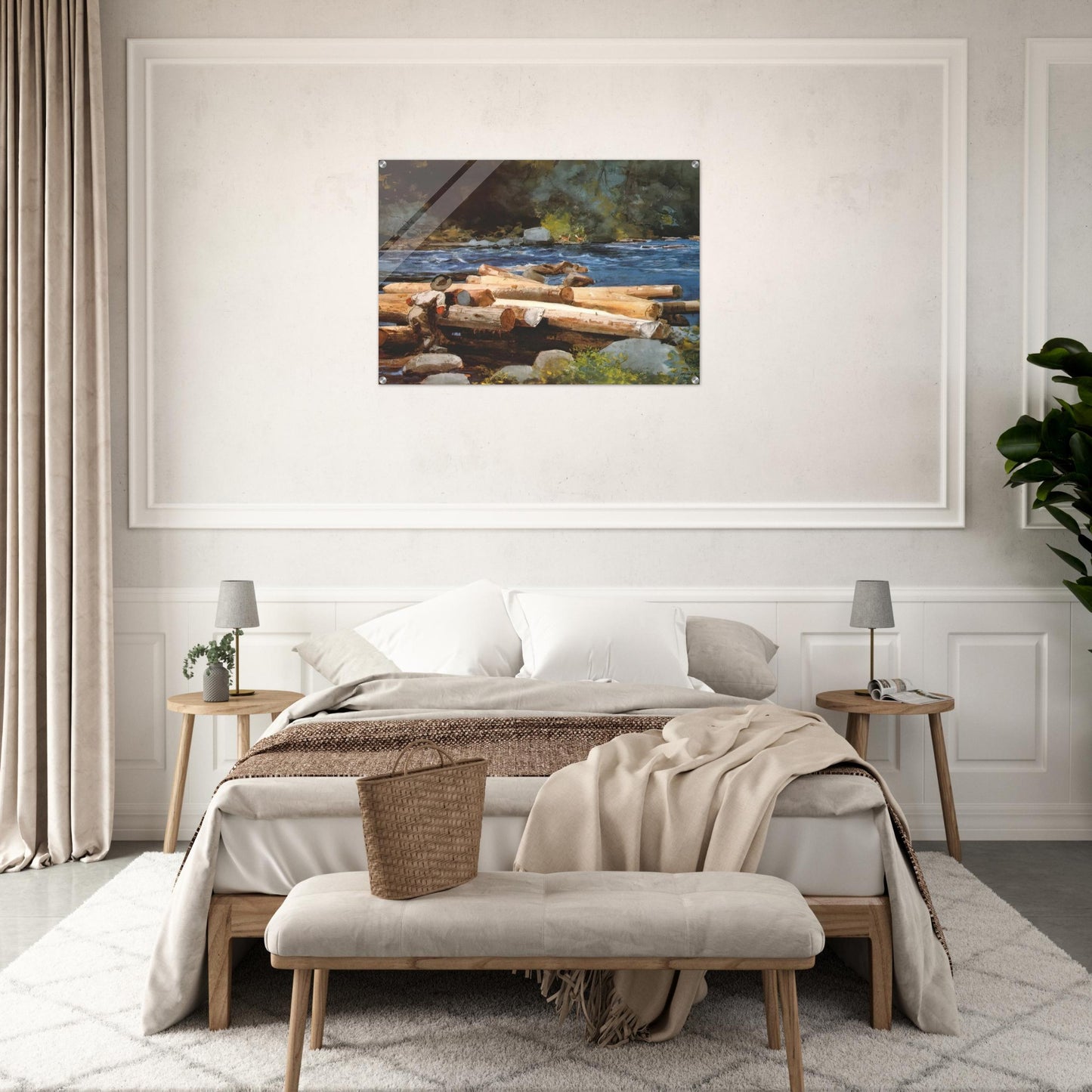 HUDSON RIVER - Winslow Homer Acrylic Print - 70x100 cm / 28x40″ inches | Winslow Homer Wall Art | Winslow Homer Prints