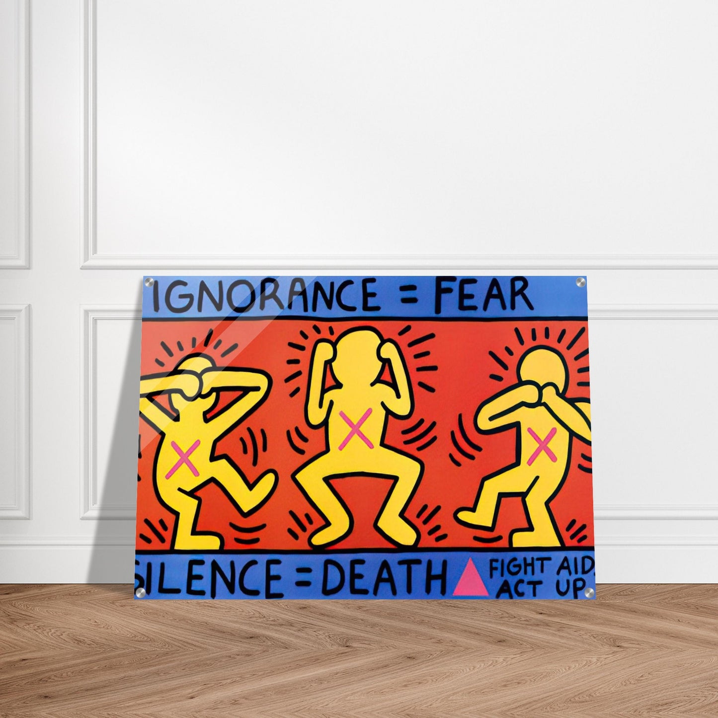IGNORANCE FEAR 1989 - Keith Haring Acrylic Print - 70x100 cm / 28x40″ inches | Keith Haring Wall Art | Keith Haring Prints