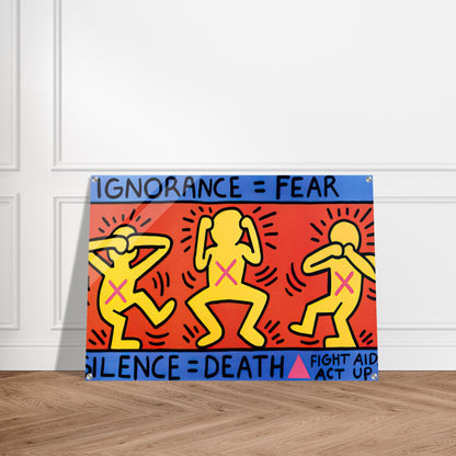IGNORANCE FEAR 1989 - Keith Haring Acrylic Print - 70x100 cm / 28x40″ inches | Keith Haring Wall Art | Keith Haring Prints