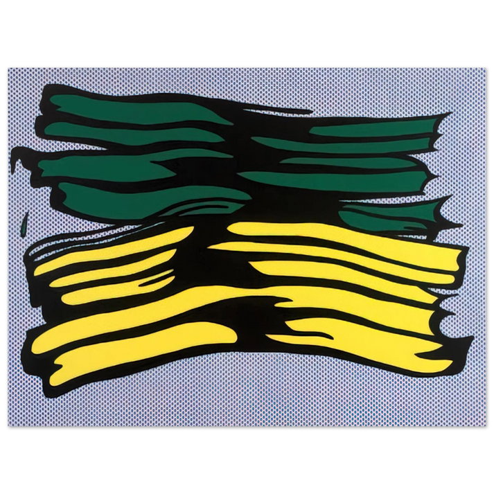 Roy Lichtenstein - YELLOW AND GREEN BRUSHSTROKES 1966 0  75x100 cm / 30x40inches Fine Art Poster