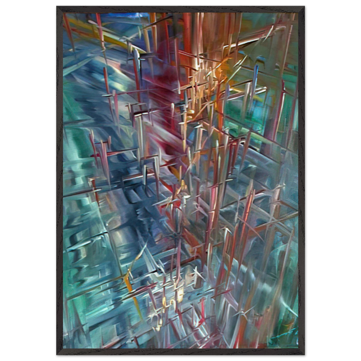 Calculating Space - Konrad Zuse 70x100 cm / 28x40 inches Framed Art Print – Black Wooden Frame