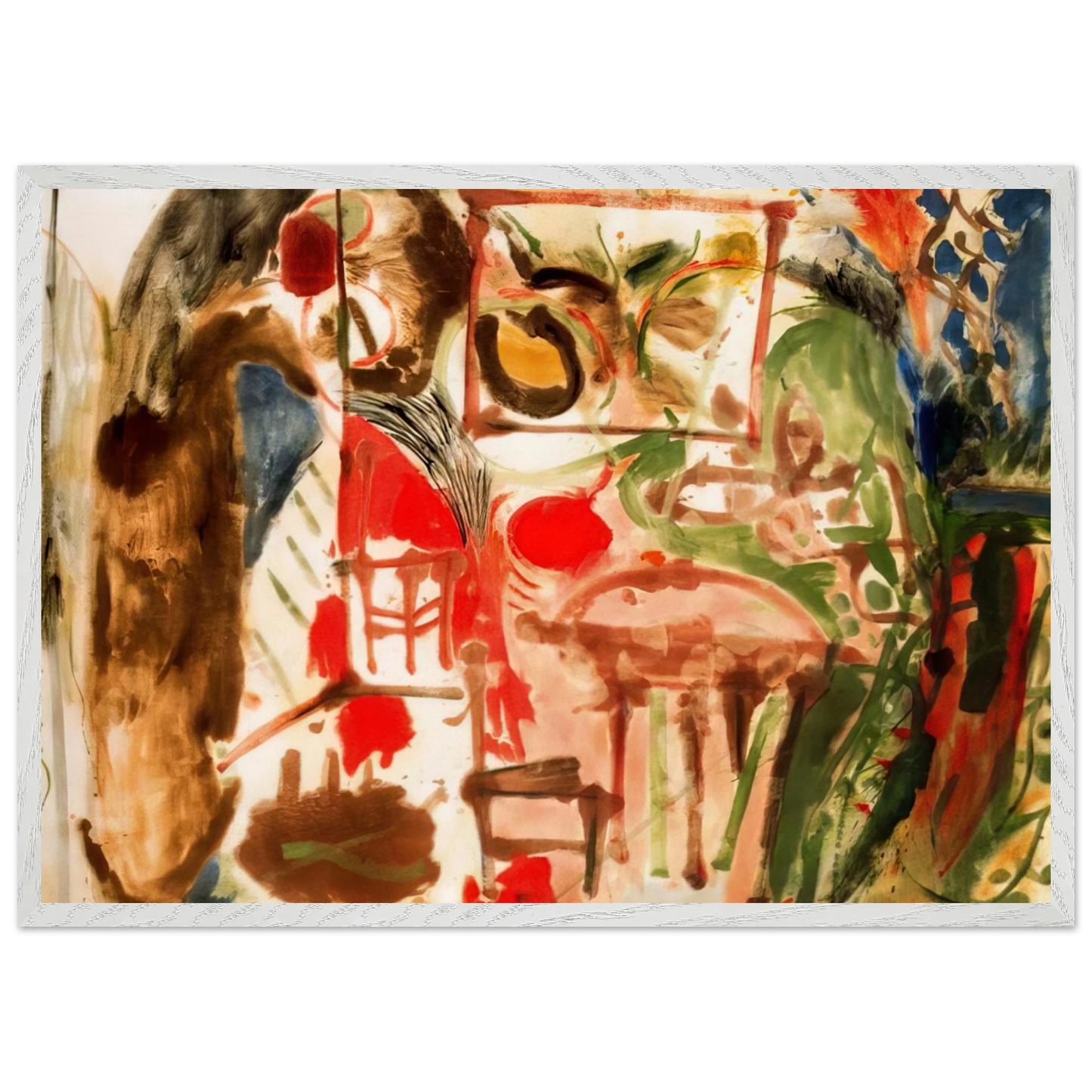Helen Frankenthaler - Interior - 1957 Wall art - A2 (42 x 59.4  cm) - Premium Wooden Framed Poster With Fine Art Paper-canvas - Black frame