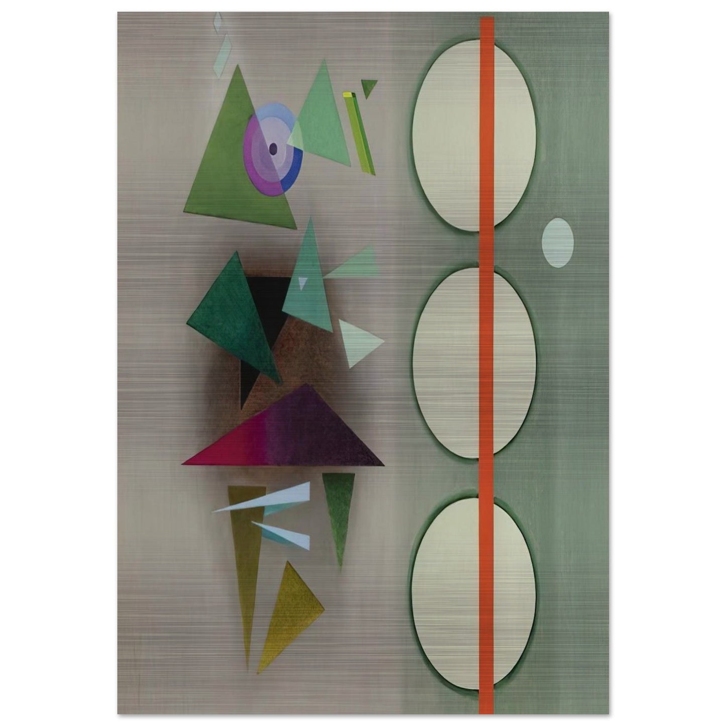 RED STAFF 1937 - Rudolf Bauer Brushed Aluminum Print - 70x100 cm / 28x40 inches | Rudolf Bauer Aluminum Print | Rudolf Bauer Prints