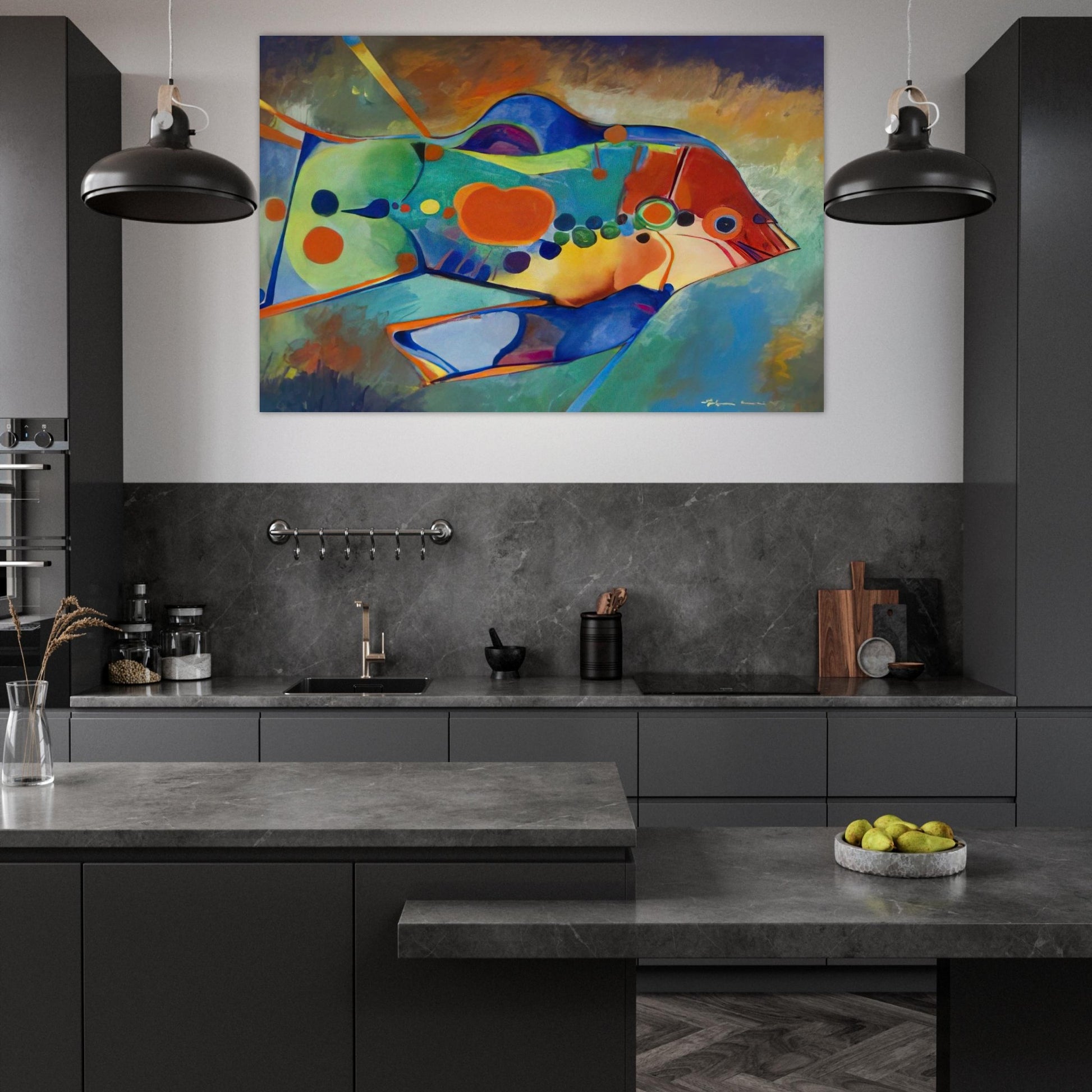 Fish - Naïve Art Primitivism - Aldemir Martins Art Prints - 100x150 cm / 40x60″ inches | Aldemir Martins Poster | Aldemir Martins Prints
