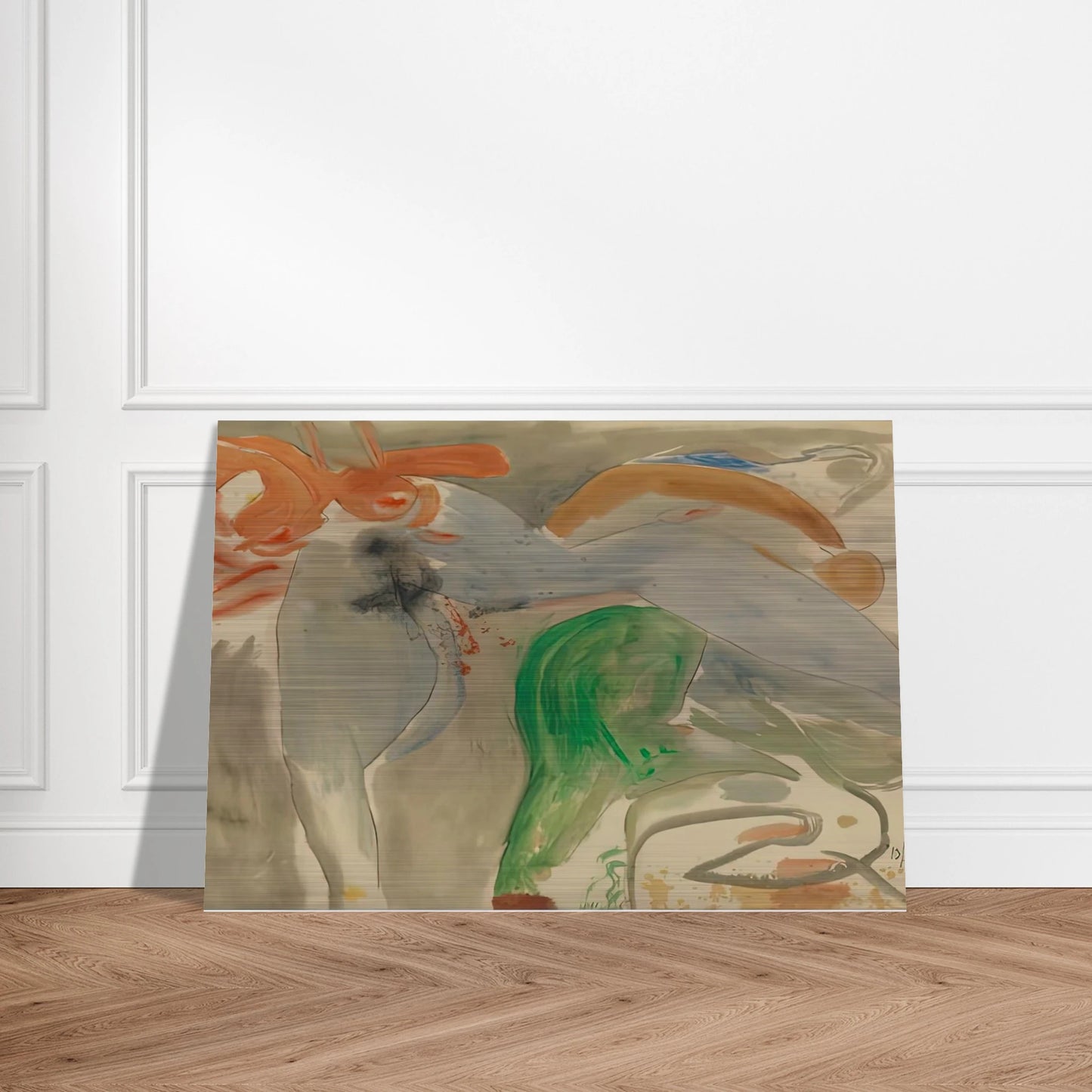 Scene with Nude, 1952- - Helen Frankenthaler Brushed Aluminum Print - 70x100 cm / 28x40 inches | Helen Frankenthaler Aluminum Print | Helen Frankenthaler Prints