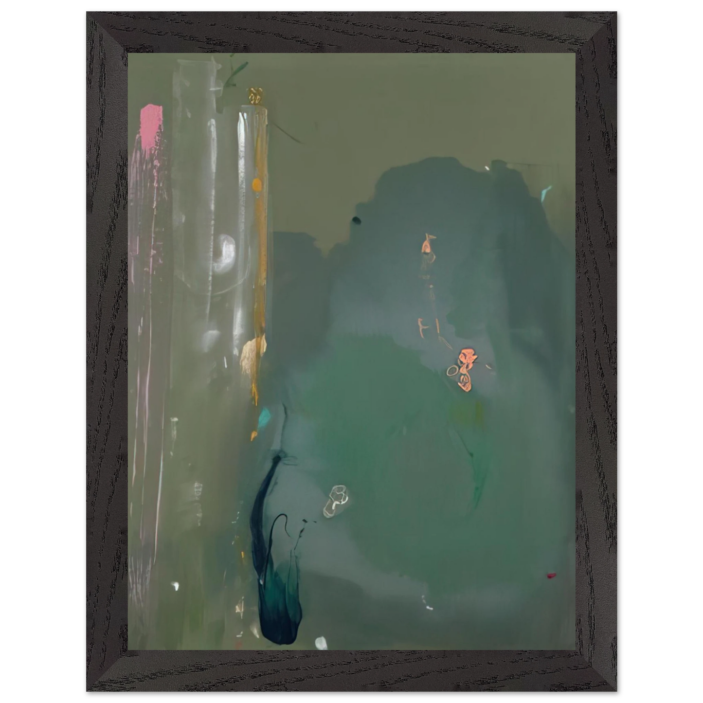 Helen Frankenthaler - CÃƒÆ’Ã‚Â´te d Argent - 1980 Wall art - 40x50 cm / 16x20 inches - Premium Wooden Framed Poster With Fine Art Paper-canvas - White frame
