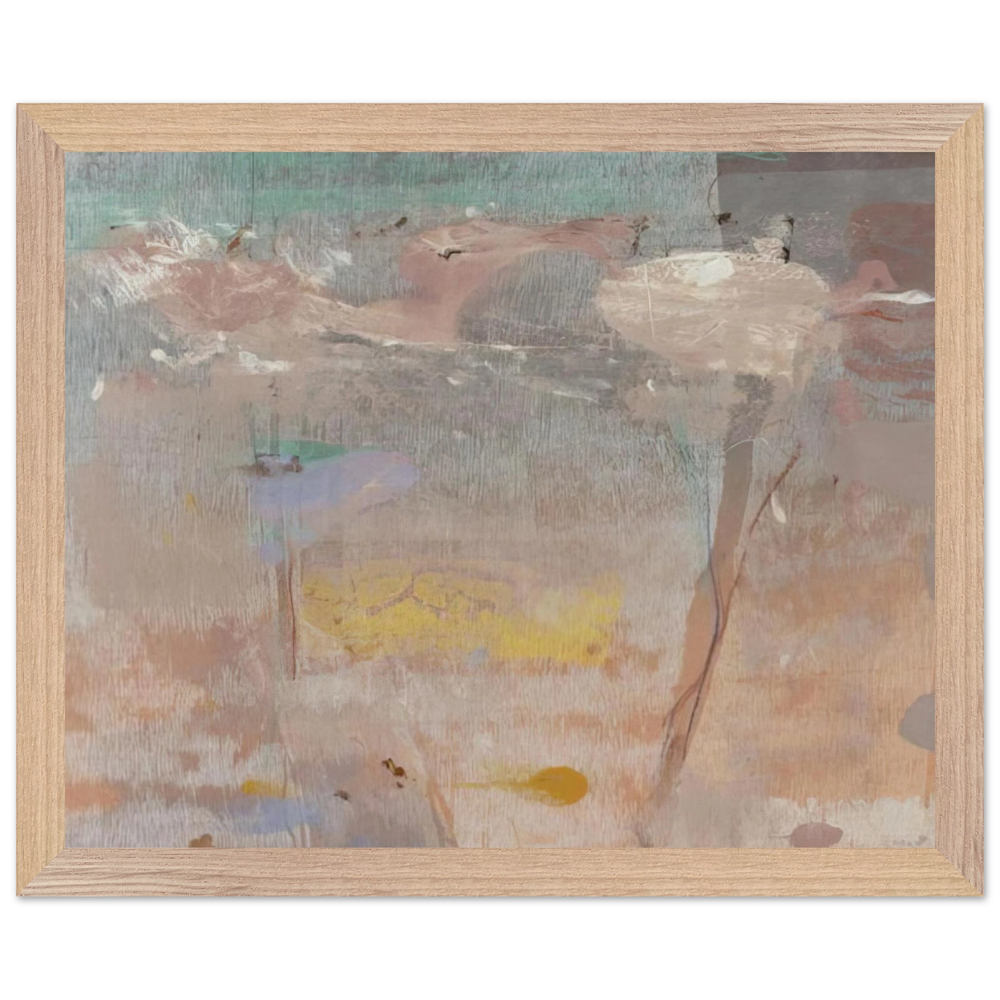 Helen Frankenthaler - Monotype I - 1981 Wall art - 20x25 cm / 8x10 inches - Premium Wooden Framed Poster With Fine Art Paper-canvas - Black frame