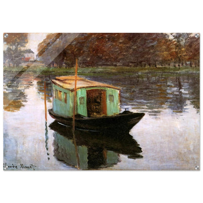 The Studio-Boat - claude monet Acrylic Print - 70x100 cm / 28x40″ inches | claude monet Wall Art | claude monet Prints