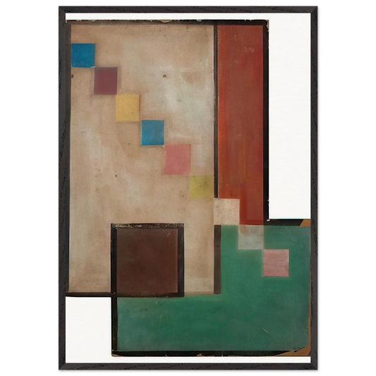 Diagonel des Carres - 1936 - Carmelo Arden Quin 70x100 cm / 28x40 inches Framed Art Print – Black Wooden Frame