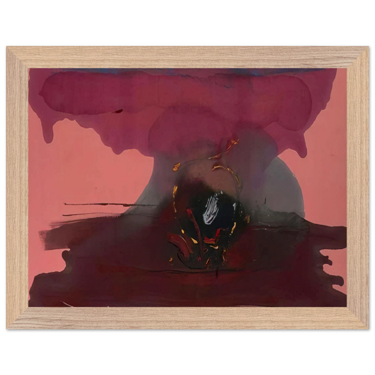 Helen Frankenthaler - Harbinger - 1986 Wall art - A1 (59.4 x 84.1  cm) - Premium Wooden Framed Poster With Fine Art Paper-canvas - Black frame