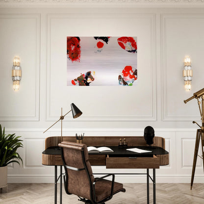Berlin Red - Sam Francis Brushed Aluminum Print - 70x100 cm / 28x40 inches | Sam Francis Aluminum Print | Sam Francis Prints