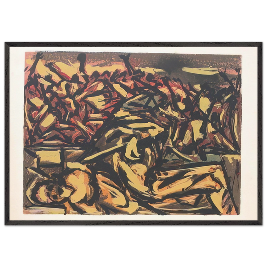 UNTITLED 1941 1 N1 - Jackson Pollock 70x100 cm / 28x40 inches Framed Art Print – Black Wooden Frame