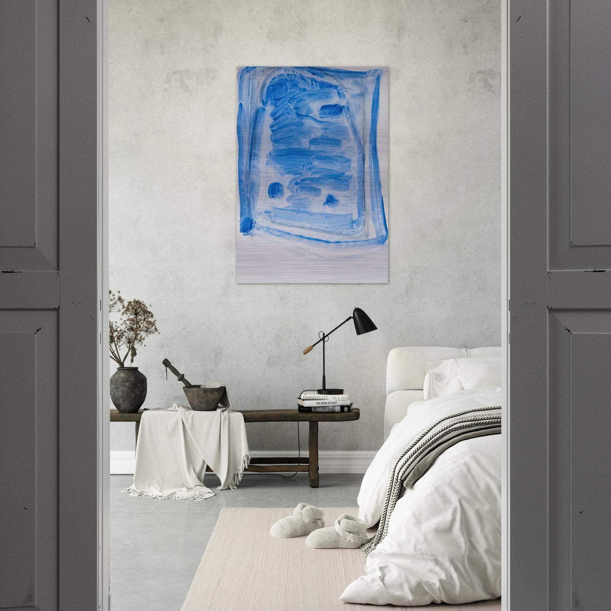 Sketchy Cobaltic Blue Flag - 2009 - Raoul De Keyser Brushed Aluminum Print - 70x100 cm / 28x40 inches | Raoul De Keyser Aluminum Print | Raoul De Keyser Prints