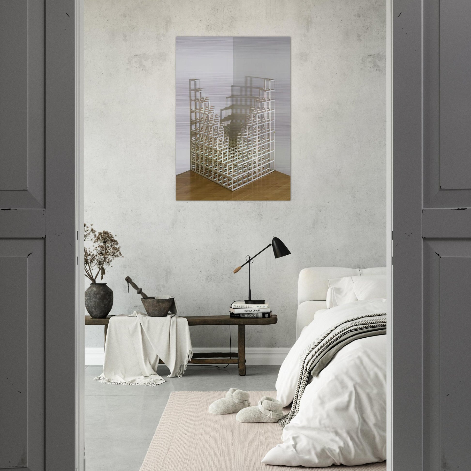 Title Corner piece #4 - Sol LeWitt Brushed Aluminum Print - 70x100 cm / 28x40 inches | Sol LeWitt Aluminum Print | Sol LeWitt Prints