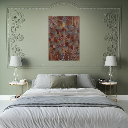 Frog Dreaming - 1989 - Clifford Possum Tjapaltjarri Brushed Aluminum Print - 70x100 cm / 28x40 inches | Clifford Possum Tjapaltjarri Aluminum Print | Clifford Possum Tjapaltjarri Prints