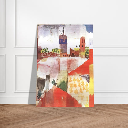 HAMMAMET WITH MOSQUE 1914 - Paul Klee Brushed Aluminum Print - 70x100 cm / 28x40 inches | Paul Klee Aluminum Print | Paul Klee Prints