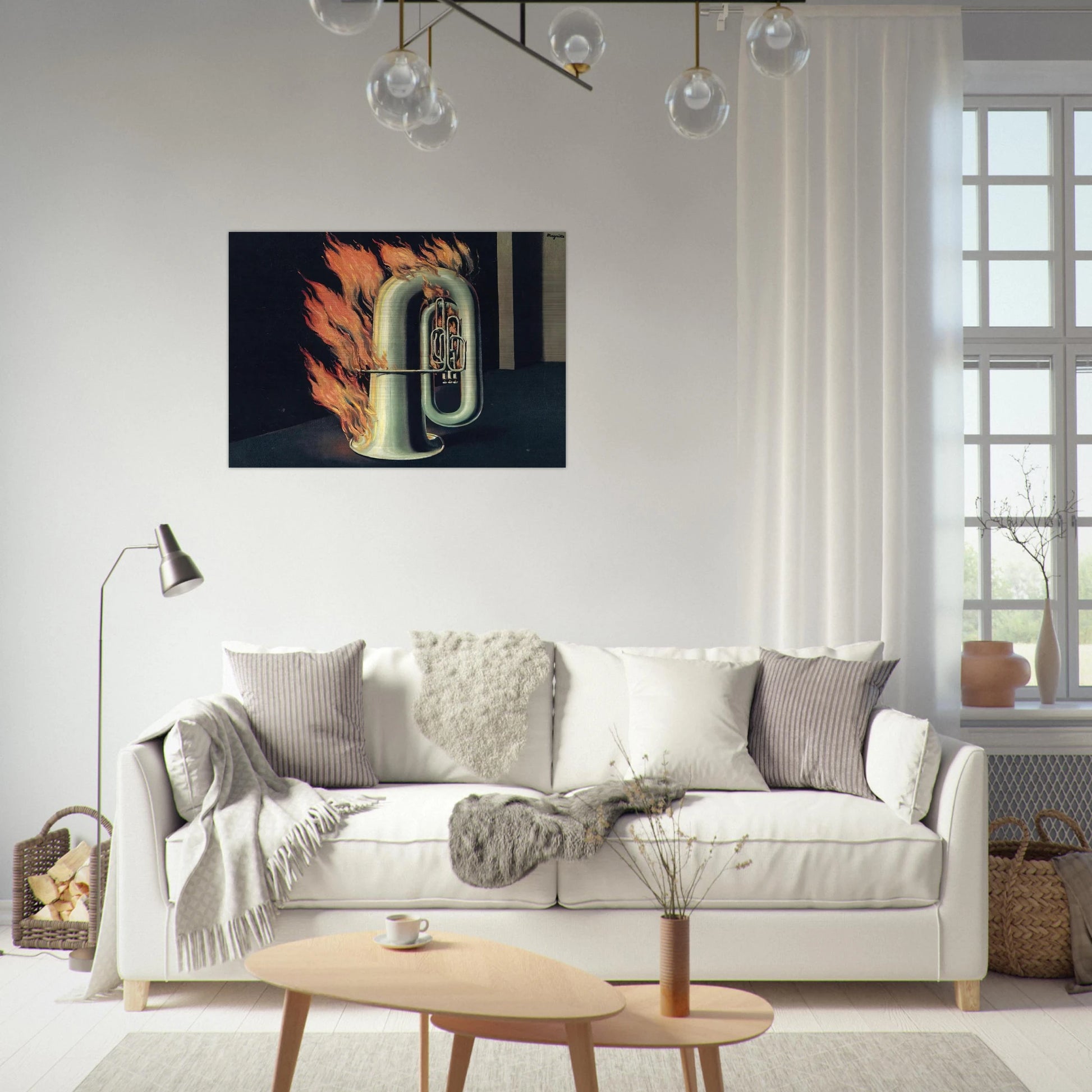 THE DISCOVERY OF FIRE 1935 - Rene Magritte Brushed Aluminum Print - 70x100 cm / 28x40 inches | Rene Magritte Aluminum Print | Rene Magritte Prints