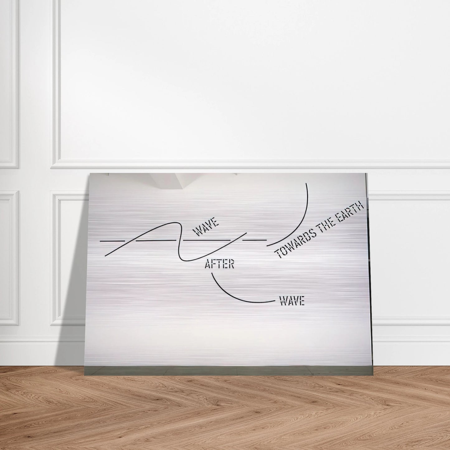 Wave After Wave - 2002 - Lawrence Weiner Brushed Aluminum Print - 70x100 cm / 28x40 inches | Lawrence Weiner Aluminum Print | Lawrence Weiner Prints