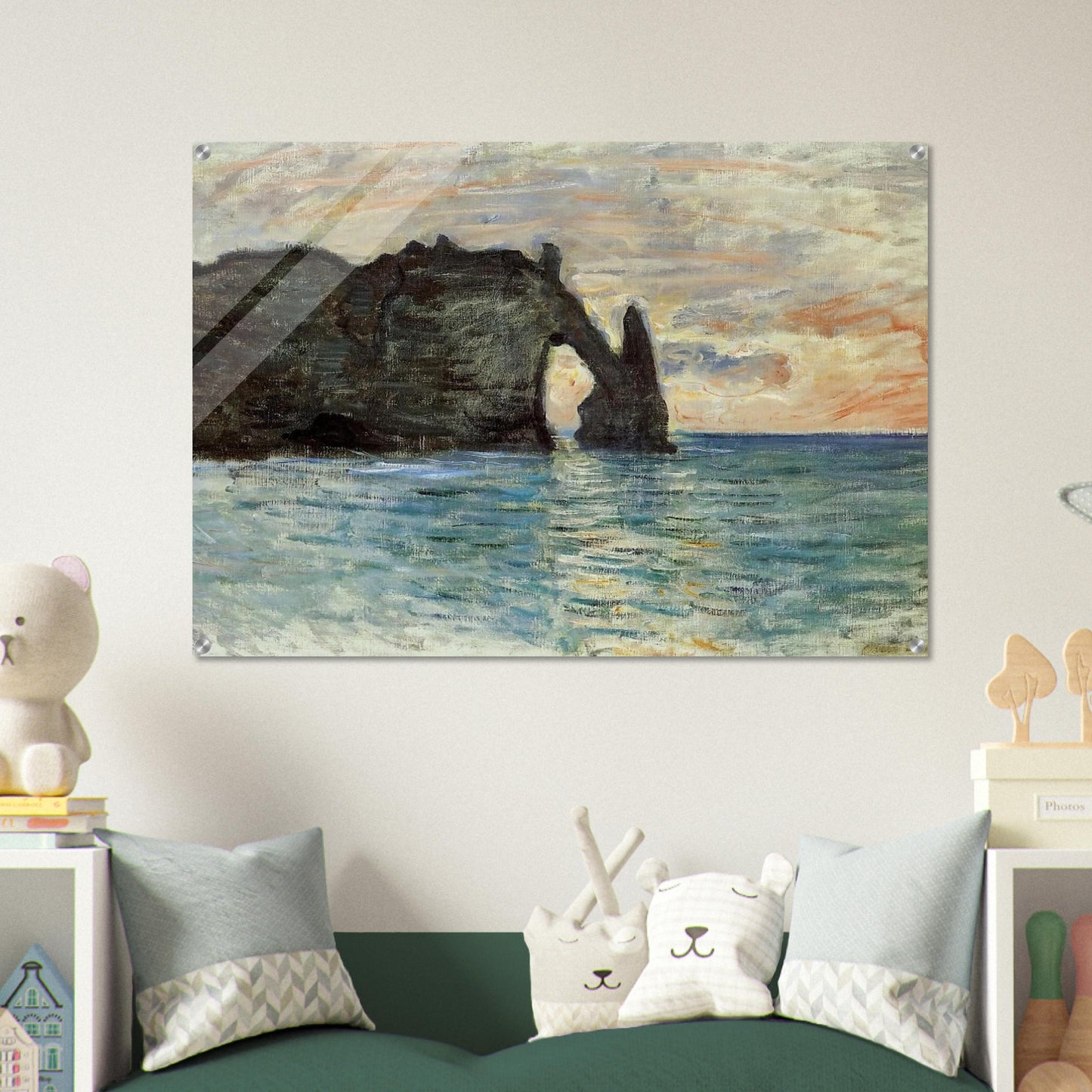 The Manneport, Cliff at Etretat - claude monet Acrylic Print - 70x100 cm / 28x40″ inches | claude monet Wall Art | claude monet Prints