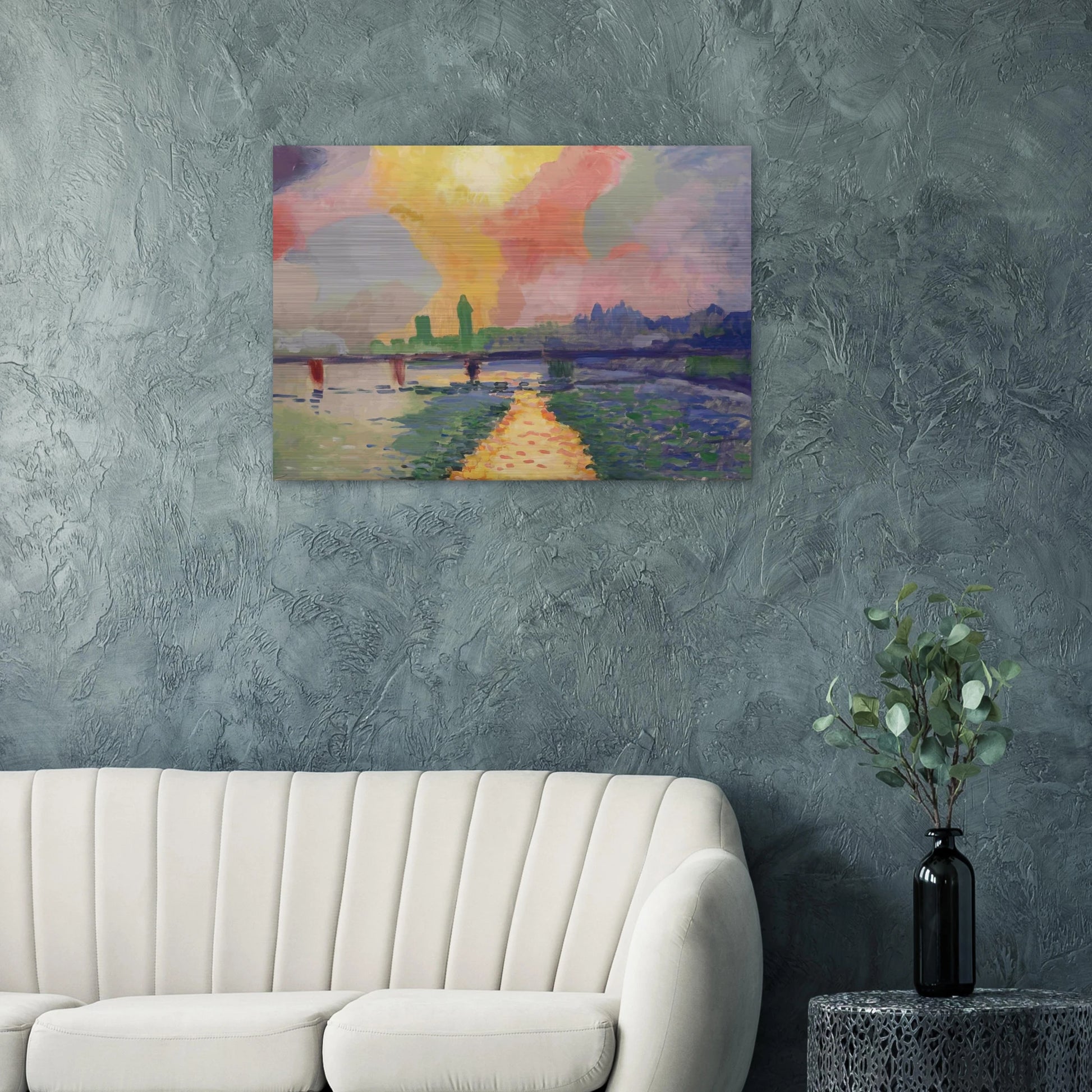 CHARING CROSS BRIDGE LONDON 1906 - Andre Derain Brushed Aluminum Print - 70x100 cm / 28x40 inches | Andre Derain Aluminum Print | Andre Derain Prints